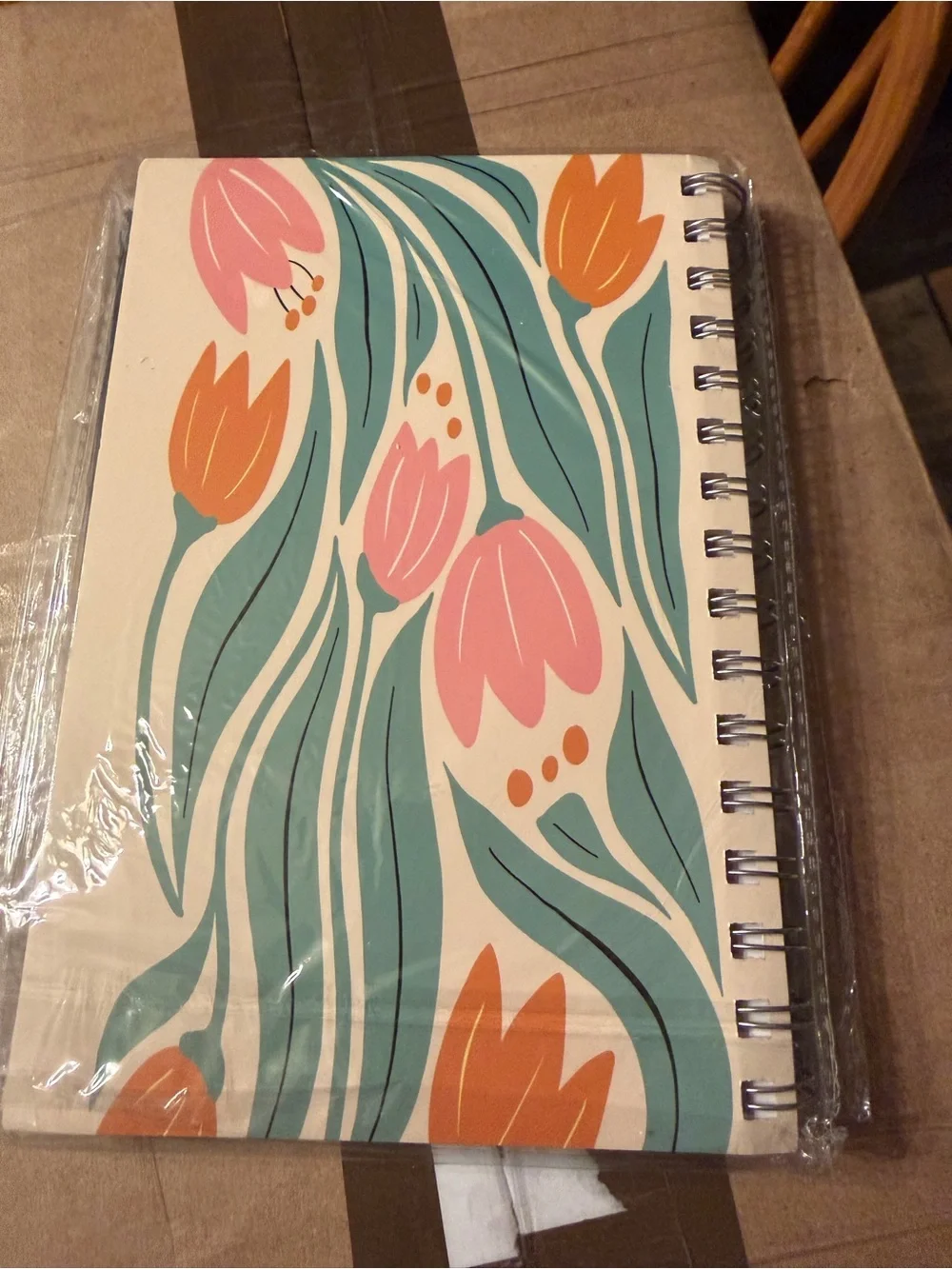 The Bible In A Year Spiral Journal — Teal & Orange Floral